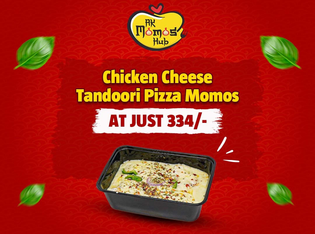 Chicken Cheese Tandoori Pizza Momos